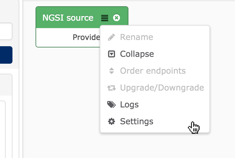 NGSI Source Settings option