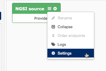 NGSI Source Settings option
